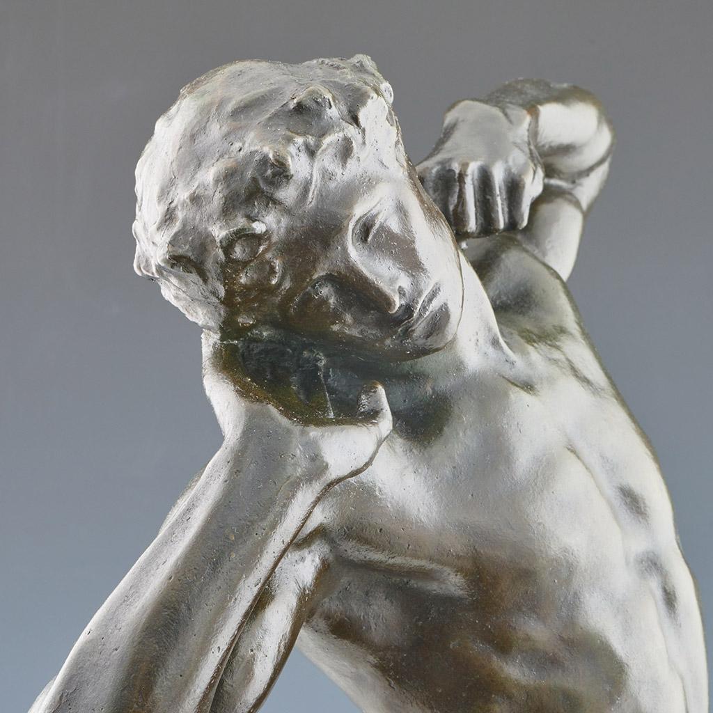 Early 20th Century Cast of 'the Sluggard' by Frederic Lord Leighton 1830-1896 1