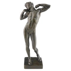 Antique Early 20th Century Cast of 'the Sluggard' by Frederic Lord Leighton 1830-1896