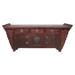 Early 20th Century Chinese Coffer Sideboard with Everted Ends