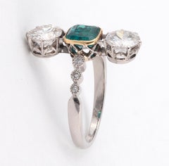 Early 20th Century Colombian Emerald and Diamond Ring