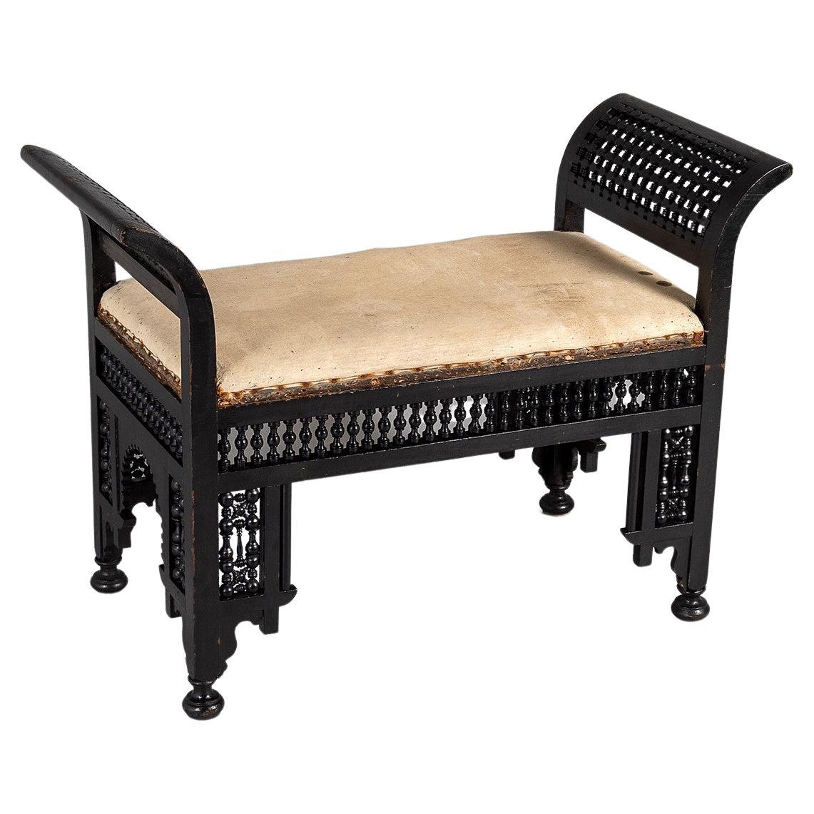 An Early 20th Century Ebonised Moorish Window Bench Seat - Liberty & Co