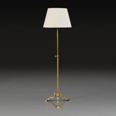 Edwardianische Messing-Stehlampe aus dem frühen 20.
