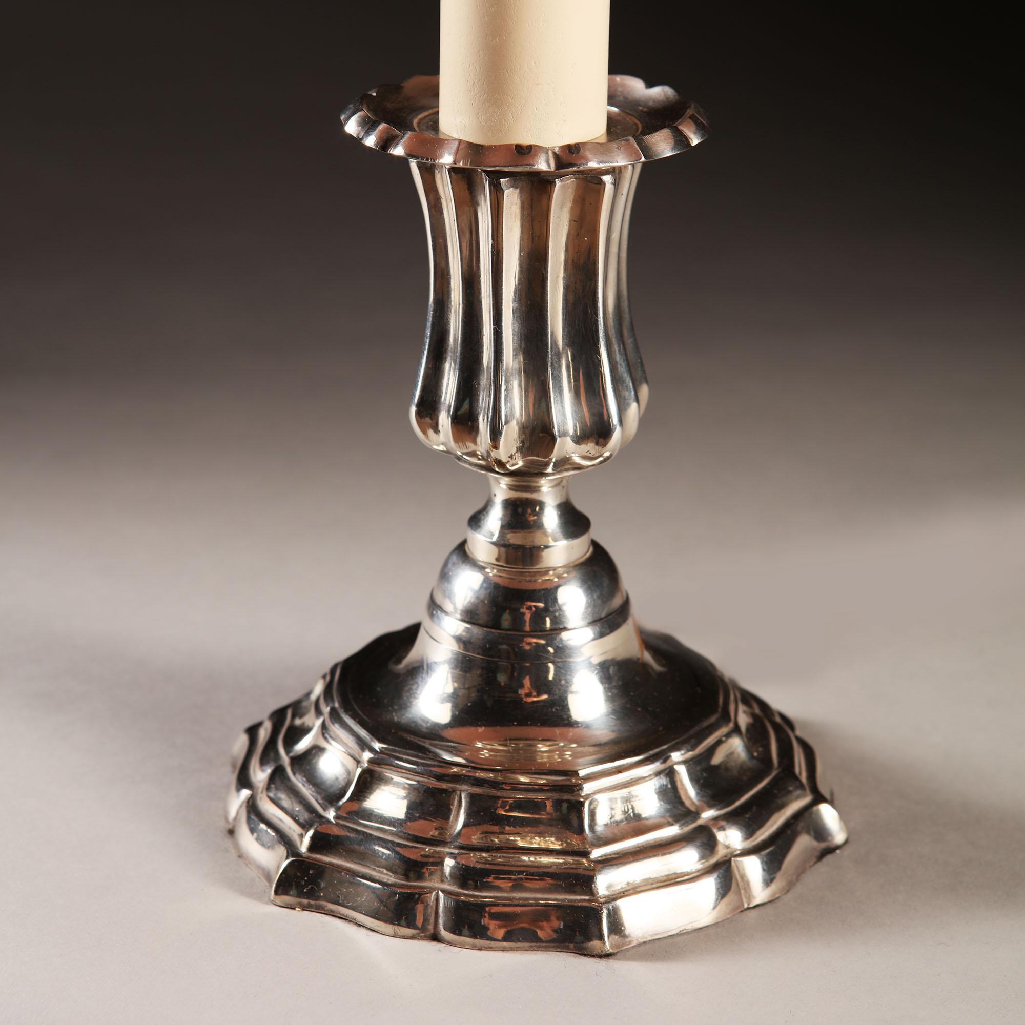 Early 20th Century Edwardian Silver Candlestick as a Table Lamp 2