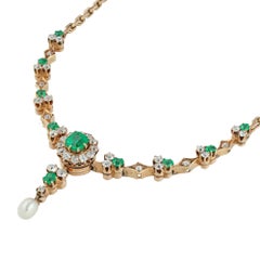An Early 20th Century Emerald and Diamond Necklace
