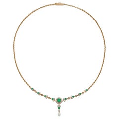 An Early 20th Century Emerald and Diamond Necklace