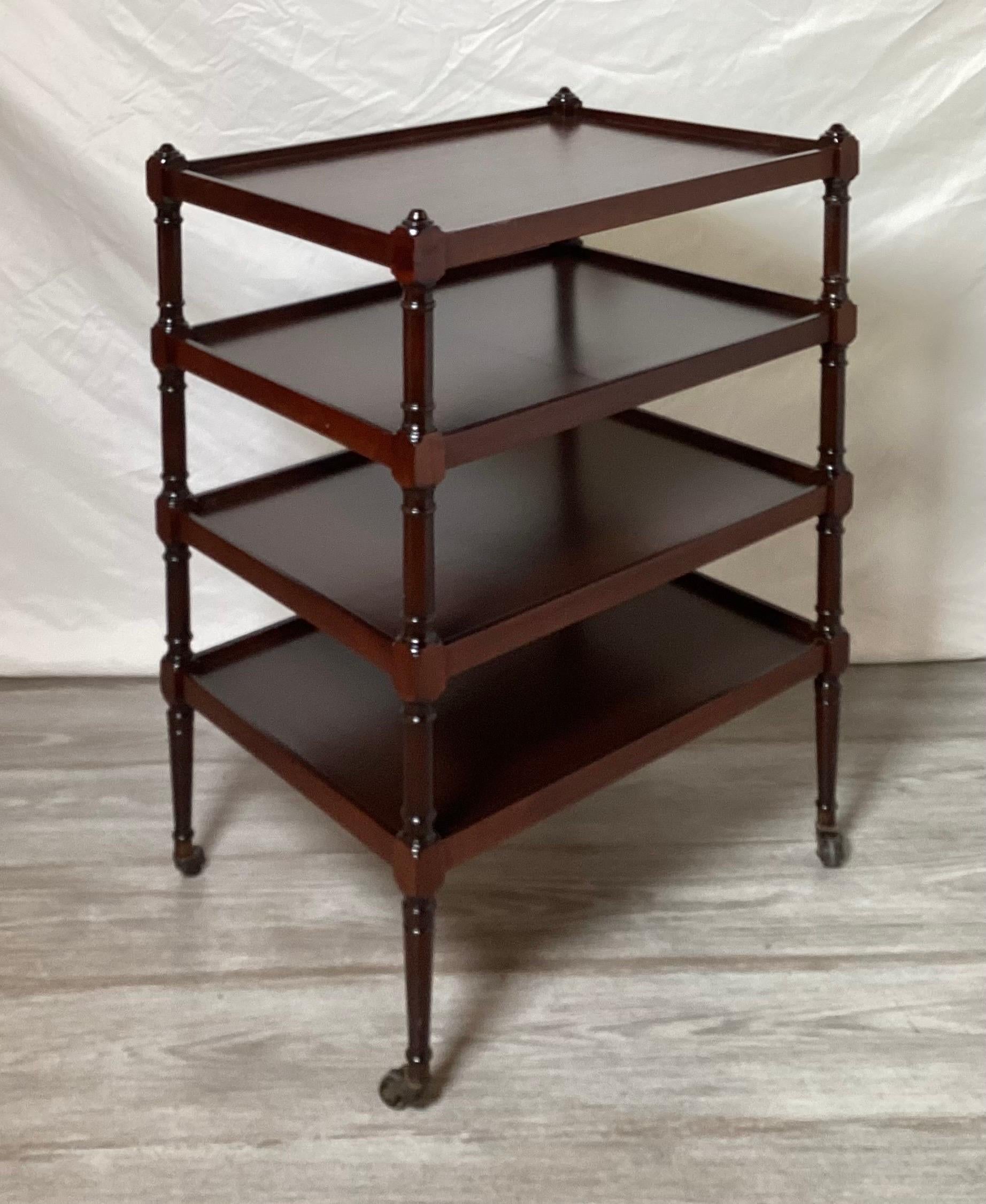 Edwardian Early 20th Century Four Tiered Mahogany Occasional Side Table