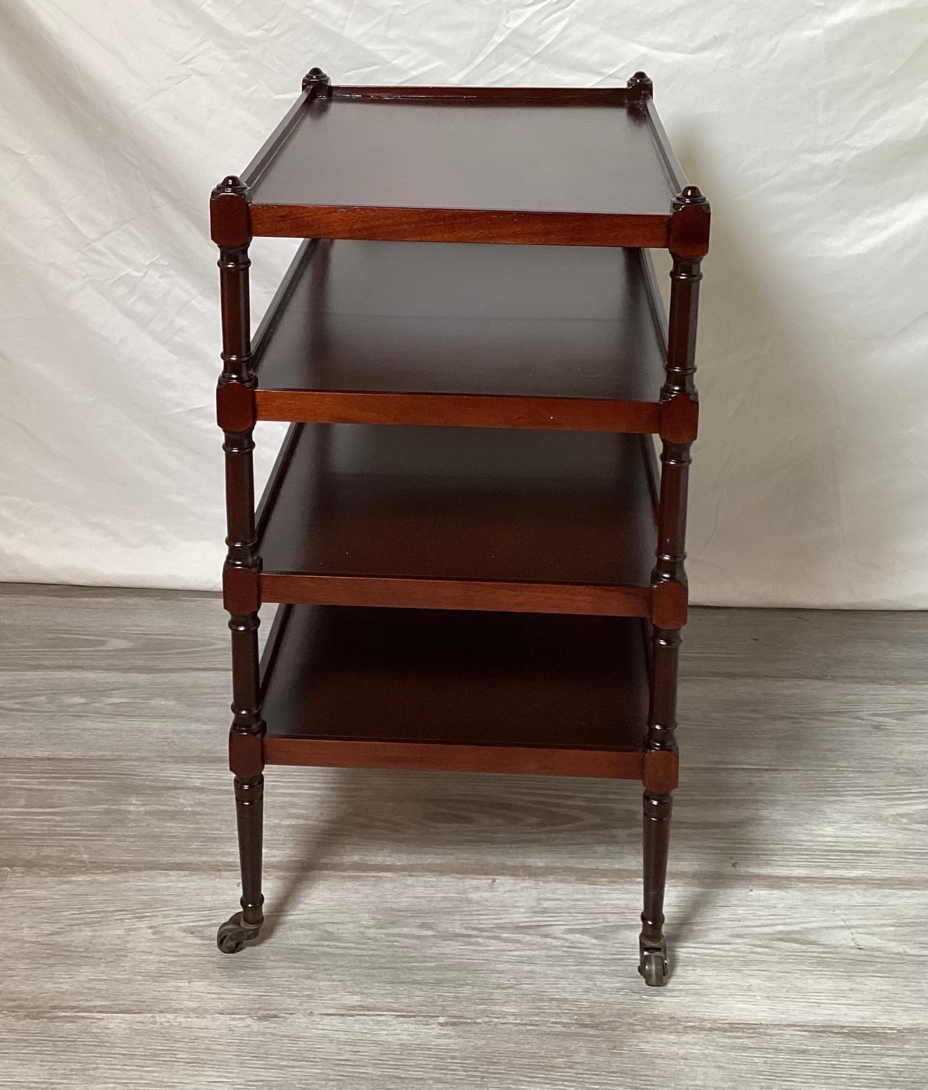 North American Early 20th Century Four Tiered Mahogany Occasional Side Table