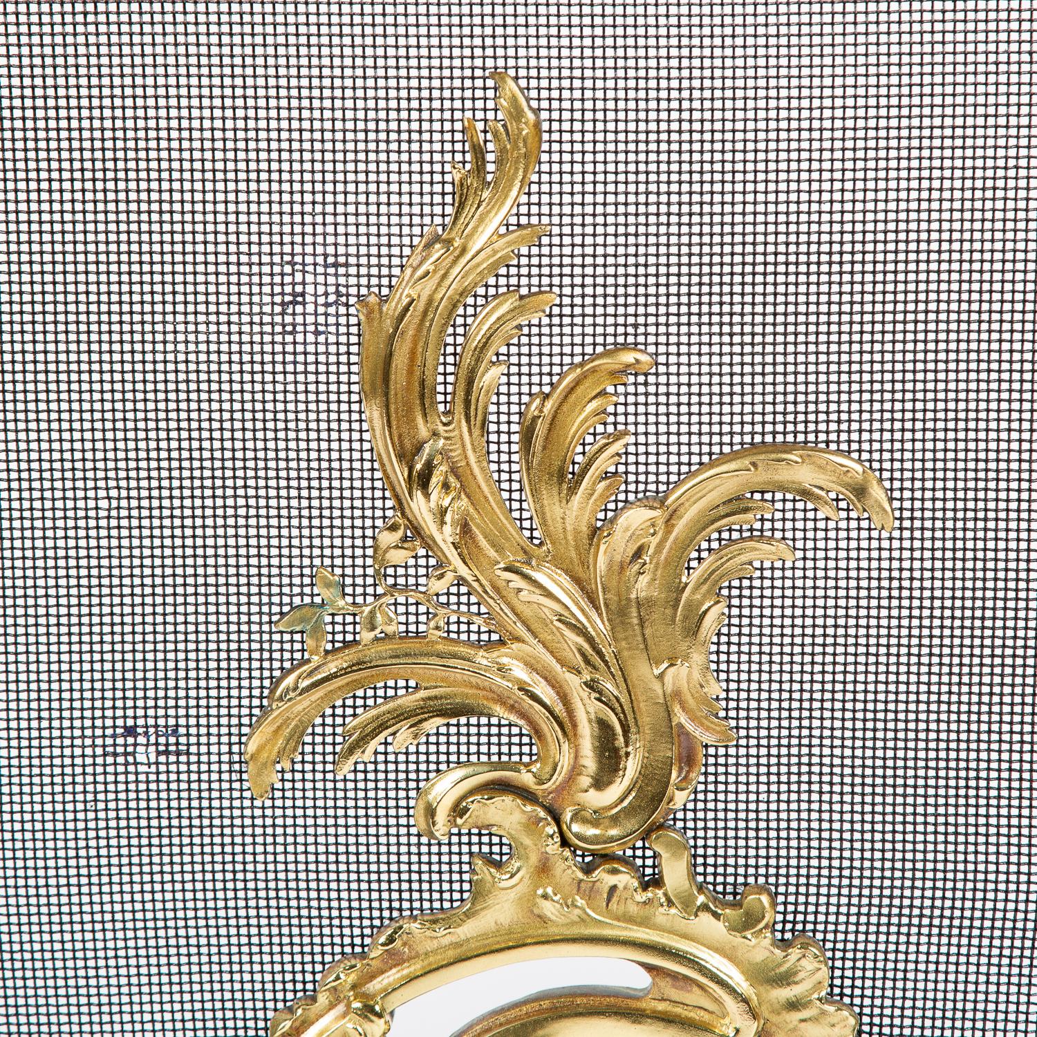 Early 20th Century French Louis XV Style Gilt Brass Fire Screen 2