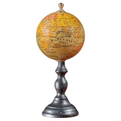 Antique Late 19th Century French Terrestrial Desk Small Globe