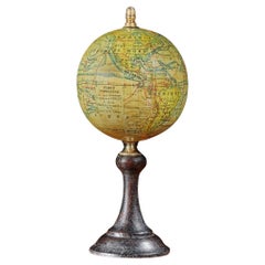 Antique Late 19th Century French Terrestrial Desk Small J. FOREST Globe