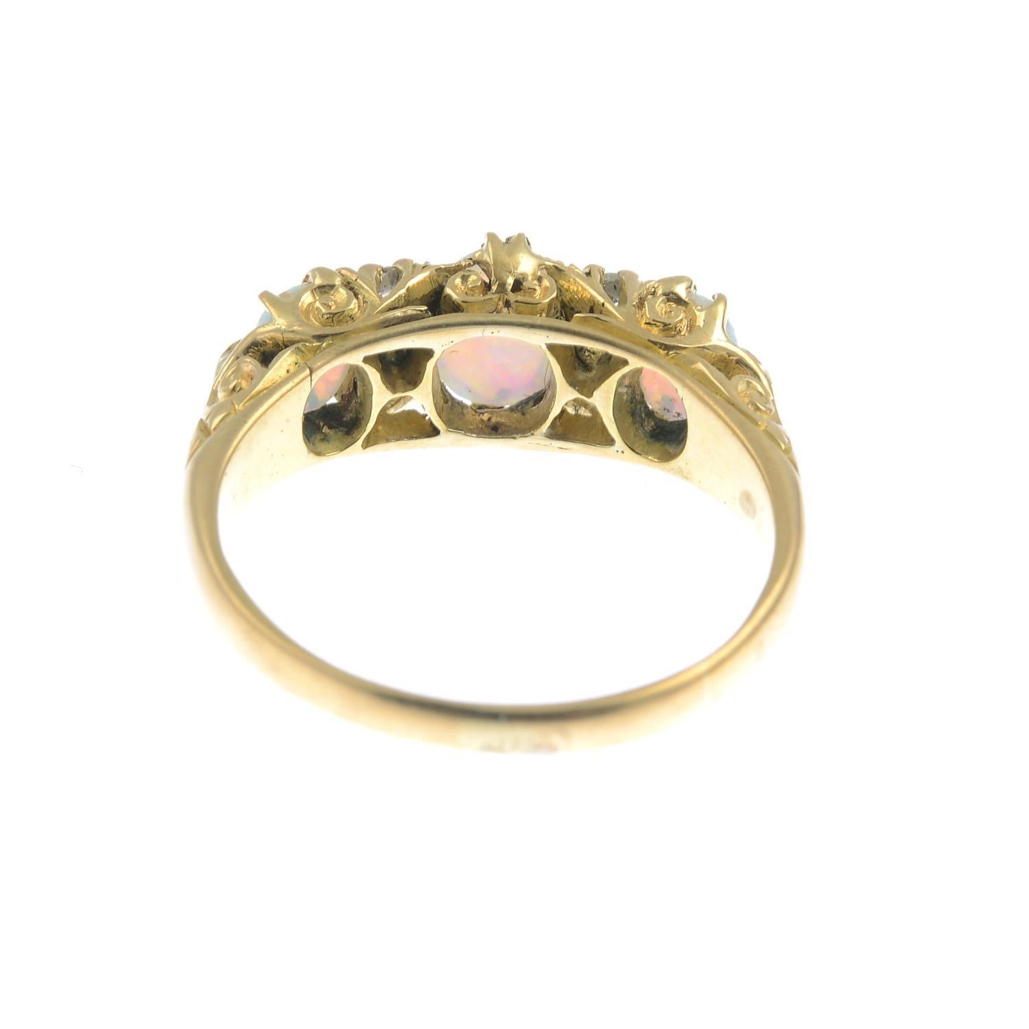 Edwardian Early 20th Century Gold Opal and Diamond Dress Ring
