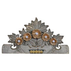 An early 20th century Illuminated fairground floral panel