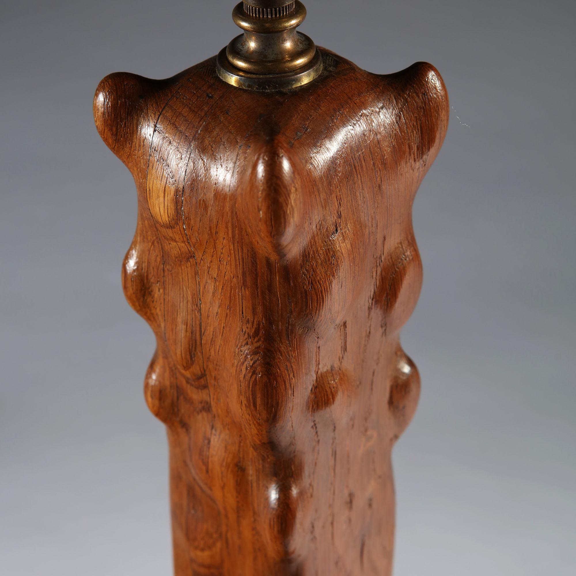 Early 20th Century Italian Signed Root Wood Table Lamp In Good Condition In London, GB