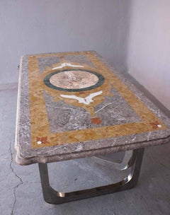 An Early 20th Century  Marble Top Table with Modern Base