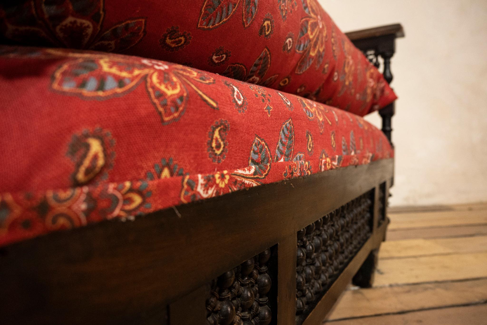 Asian Early 20th Century Moorish Rosewood Window Seat, Bench