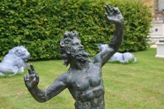 Early 20th Century Neapolitan Verdigris Bronze Dancing Faun