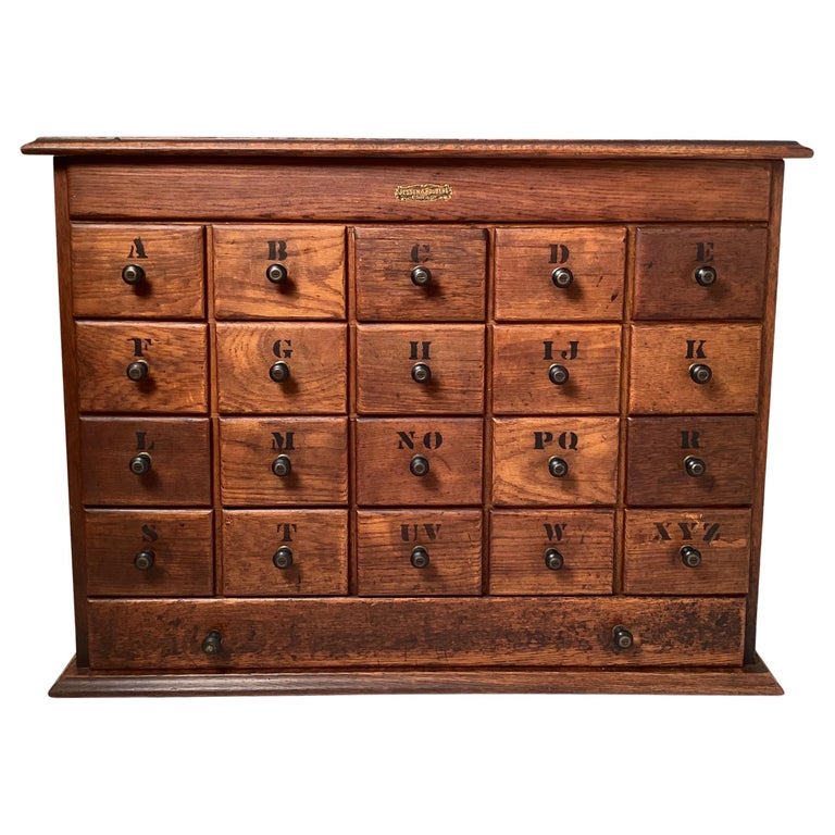 An Early 20th Century Oak Apothecary For Sale at 1stDibs