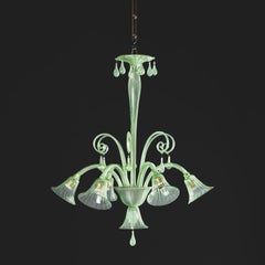 An Early 20th Century Pale Green Murano Glass Chandelier by Martinuzzi