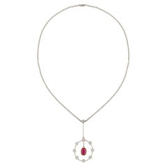 An early 20th century ruby and diamond pendant