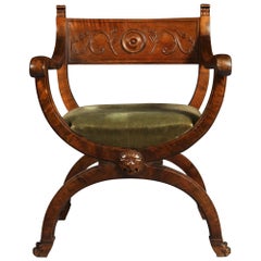 Antique Axel Einar Hjorth, Early 20th Century Stained Birch Armchair