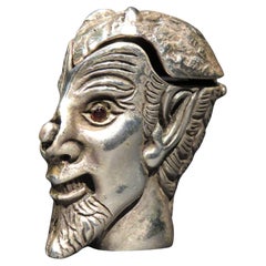 An Early 20th Century Sterling Silver Vesta Case in the Form of a Devil’s Head