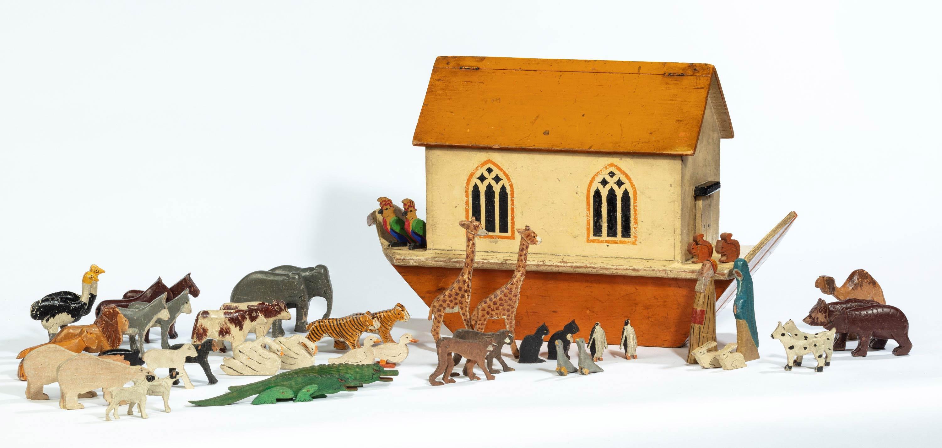 Early 20th Century 'War Relief Toy Works' Noah's Ark 11