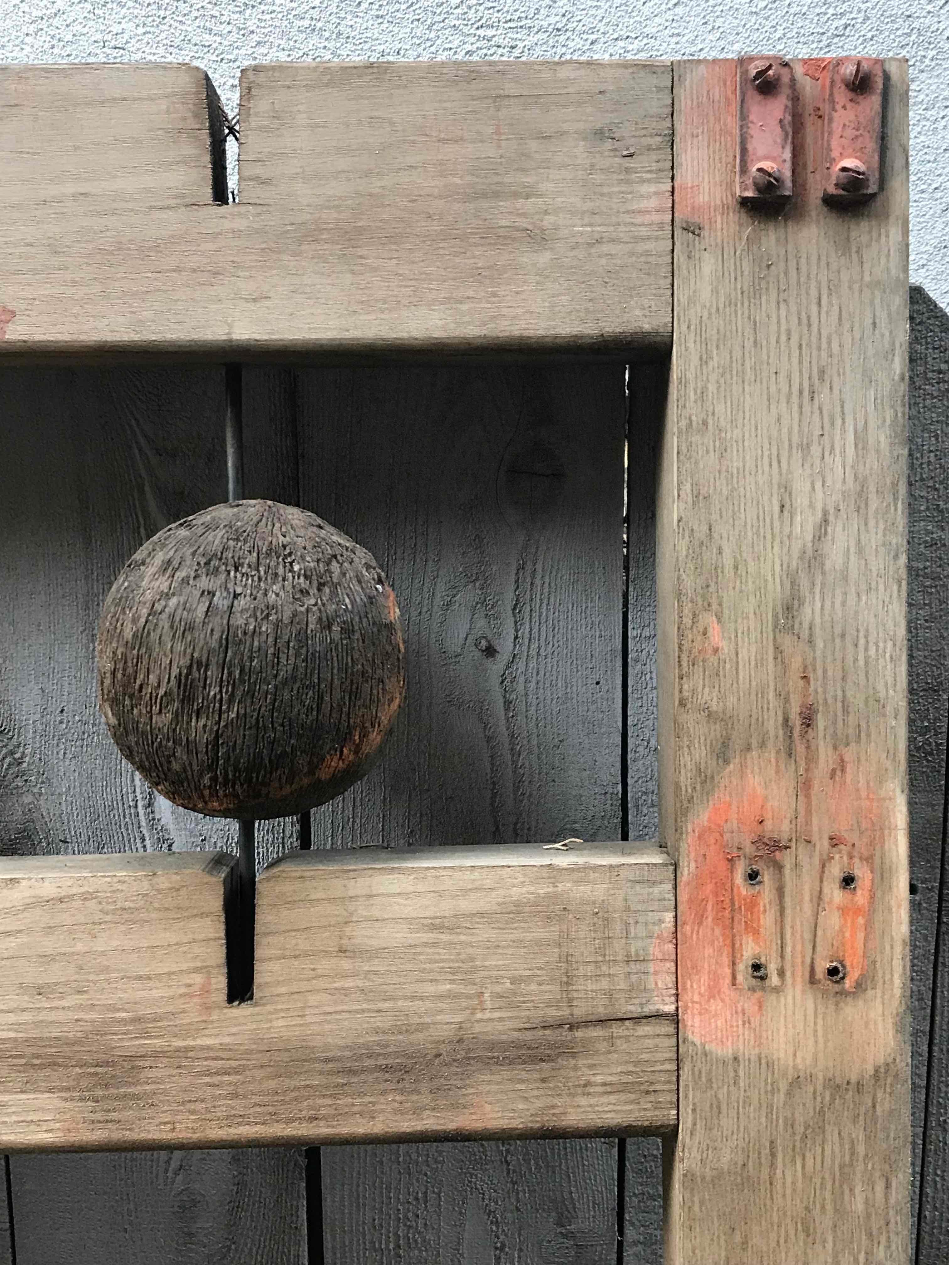 Edwardian An Early 20th Century Wooden Panel with Sculptural Ball Design