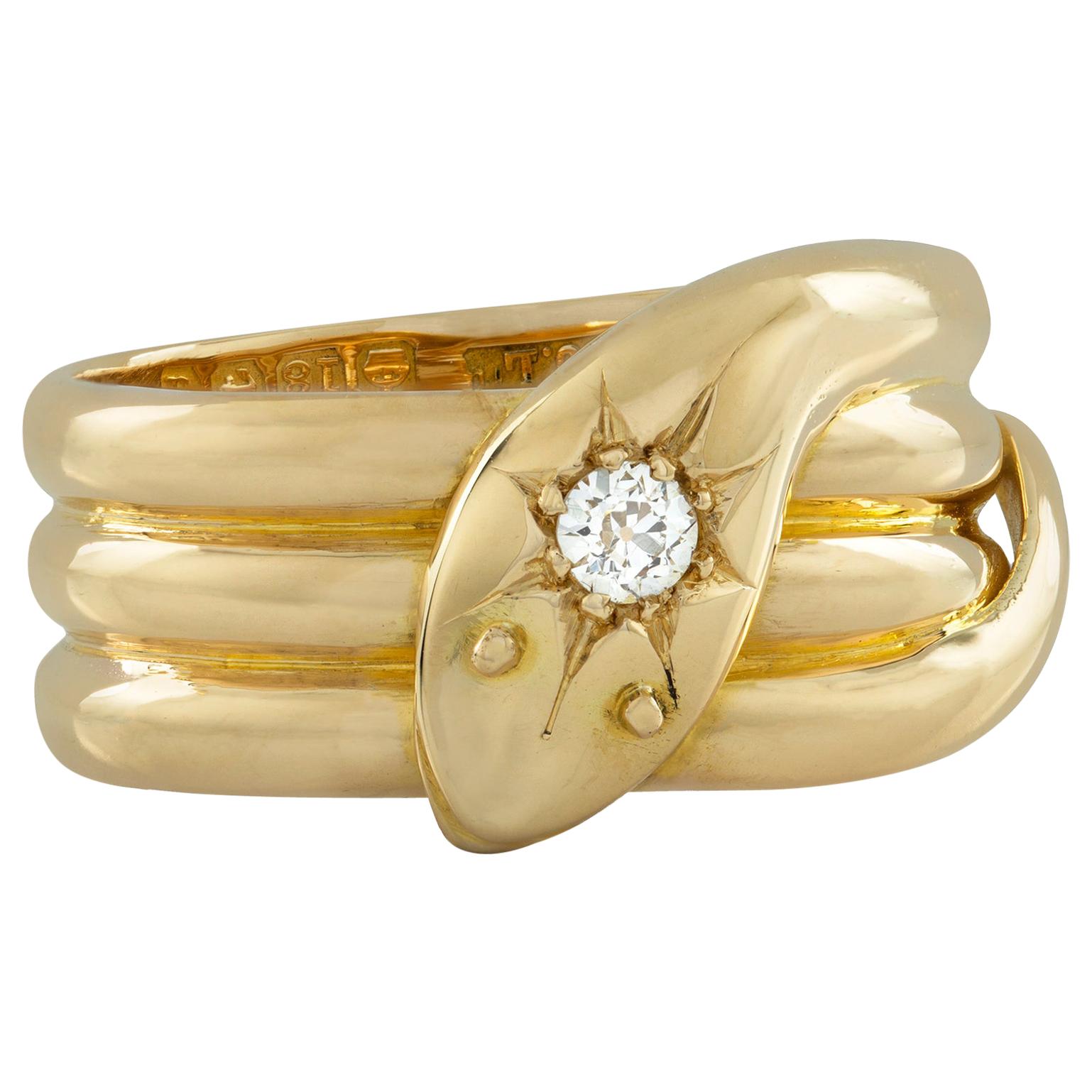 Early 20th Century Yellow Gold Serpent Ring