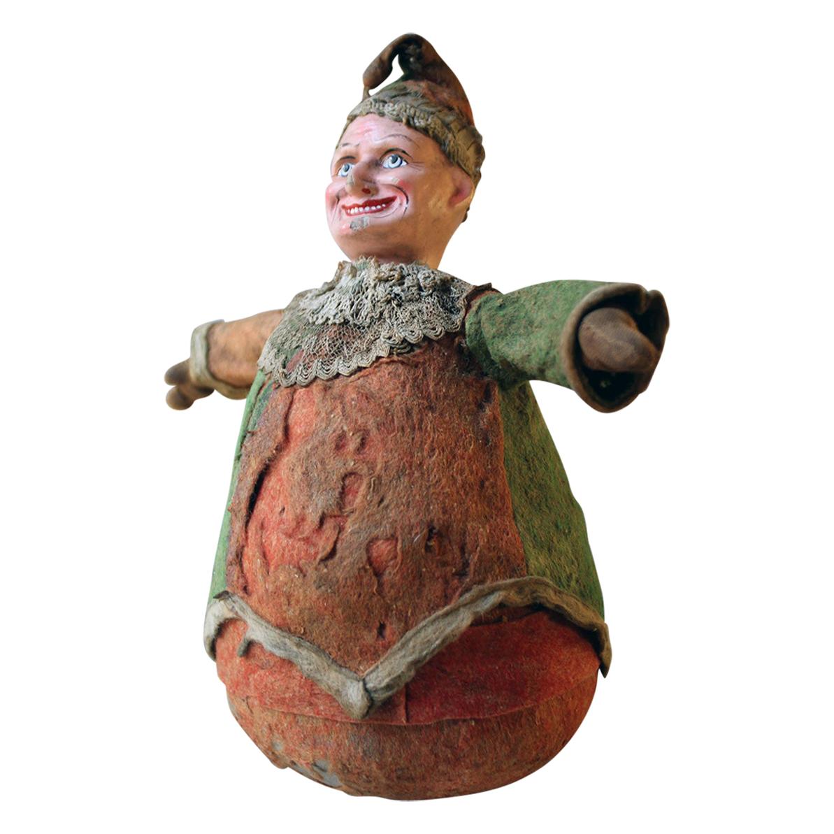 Early 20th Century Mr Punch Roly Poly Toy, circa 1915-1925