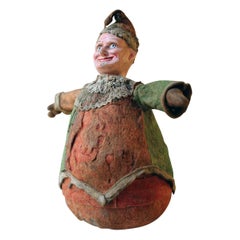 Antique Early 20th Century Mr Punch Roly Poly Toy, circa 1915-1925