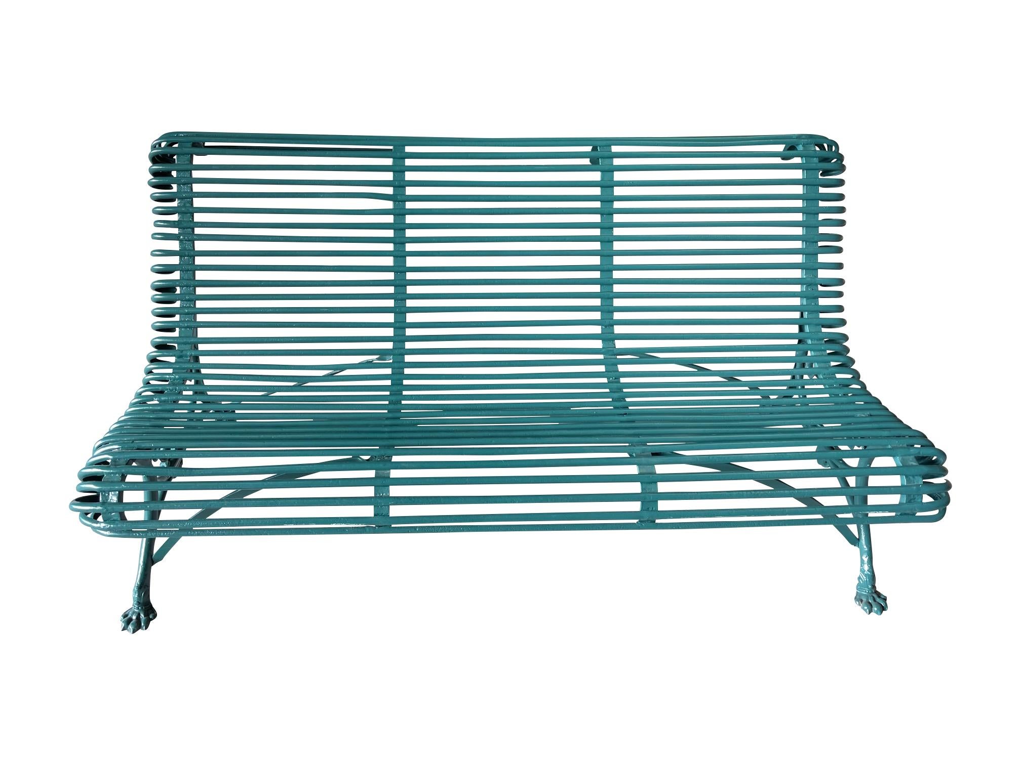 Early Arras Wrought Iron Garden Bench In Good Condition In London, GB