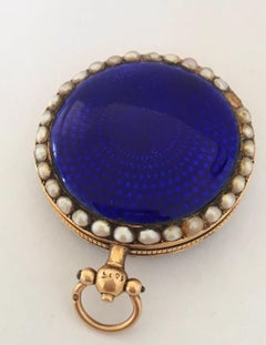 Early Blue Enamel /Gold Full Hunter Cased Paris Fob Watch for Restoration