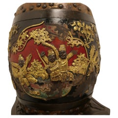 Early Chinese Decorated Spice Barrel