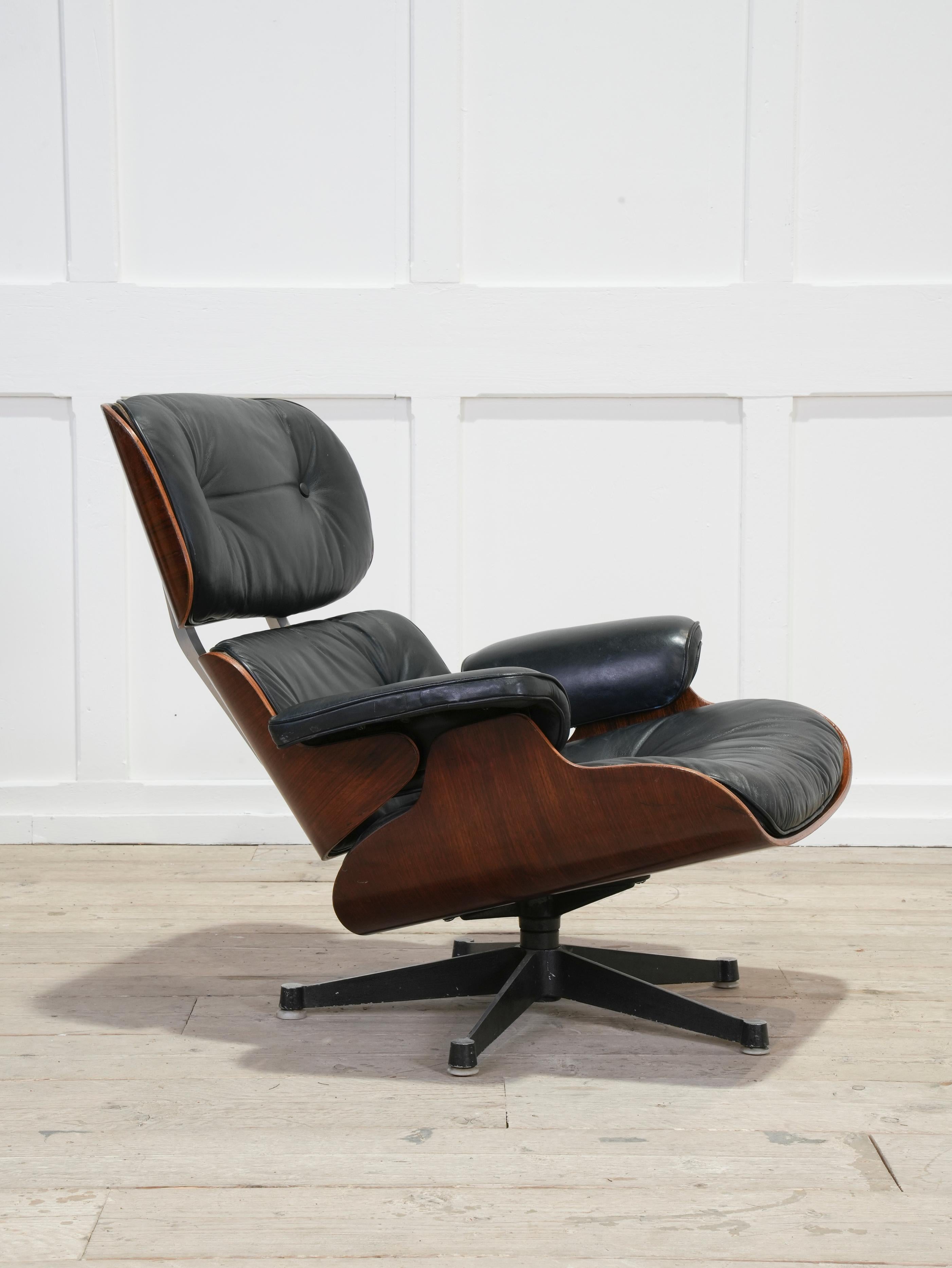 19th Century An Early Eames Lounge Chair & Ottoman