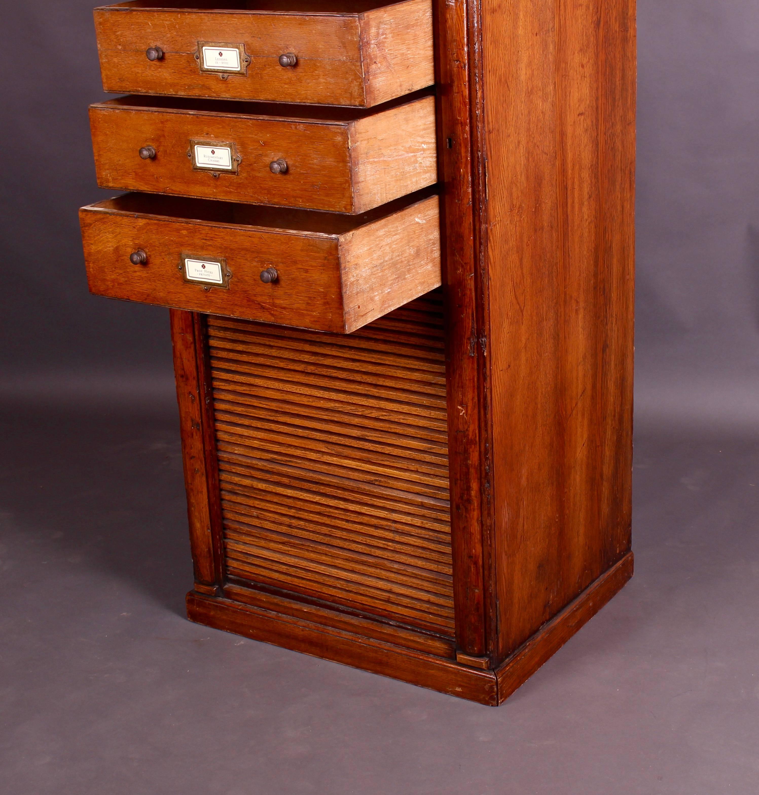 English Oak Filing Cabinet or Chest of Drawers, circa 1910 In Good Condition In Heathfield, East Sussex