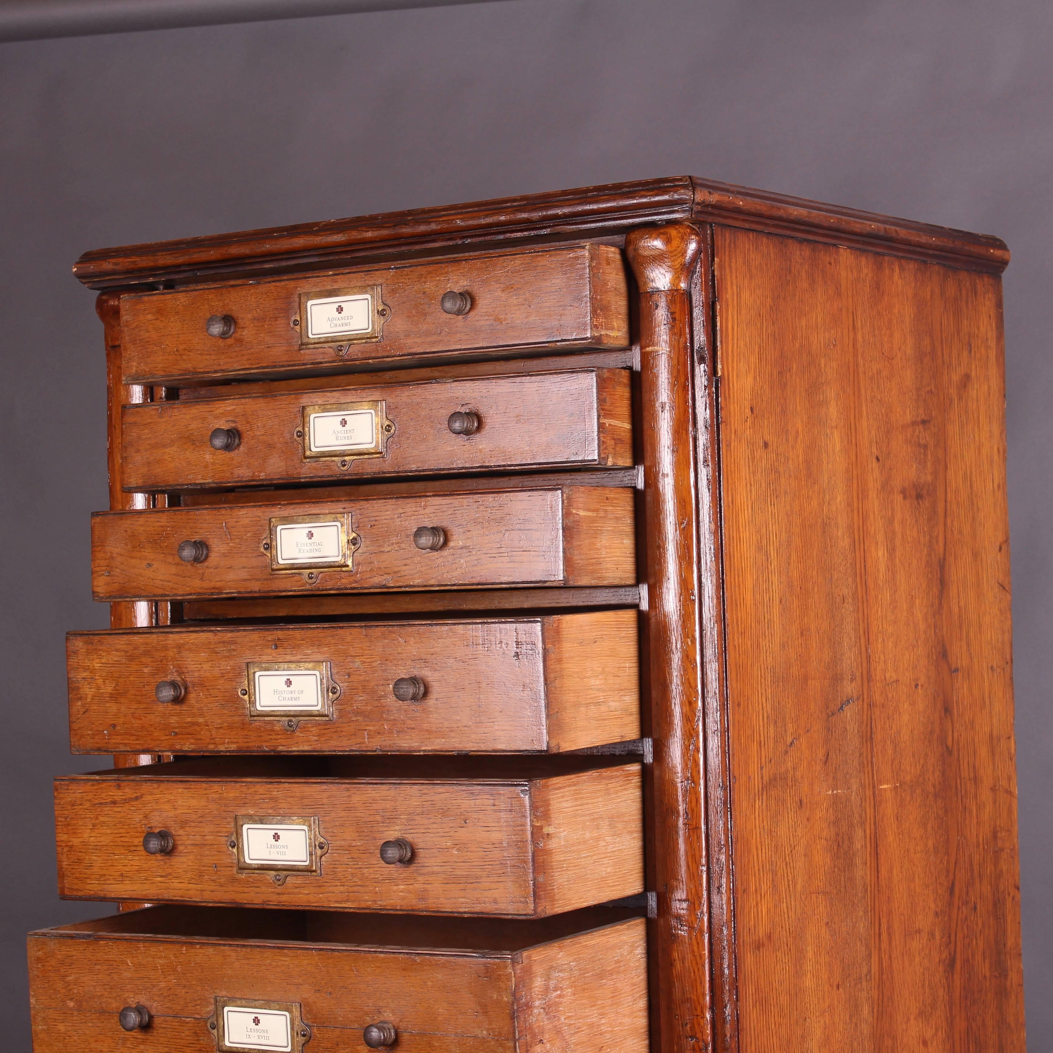 English Oak Filing Cabinet or Chest of Drawers, circa 1910 1