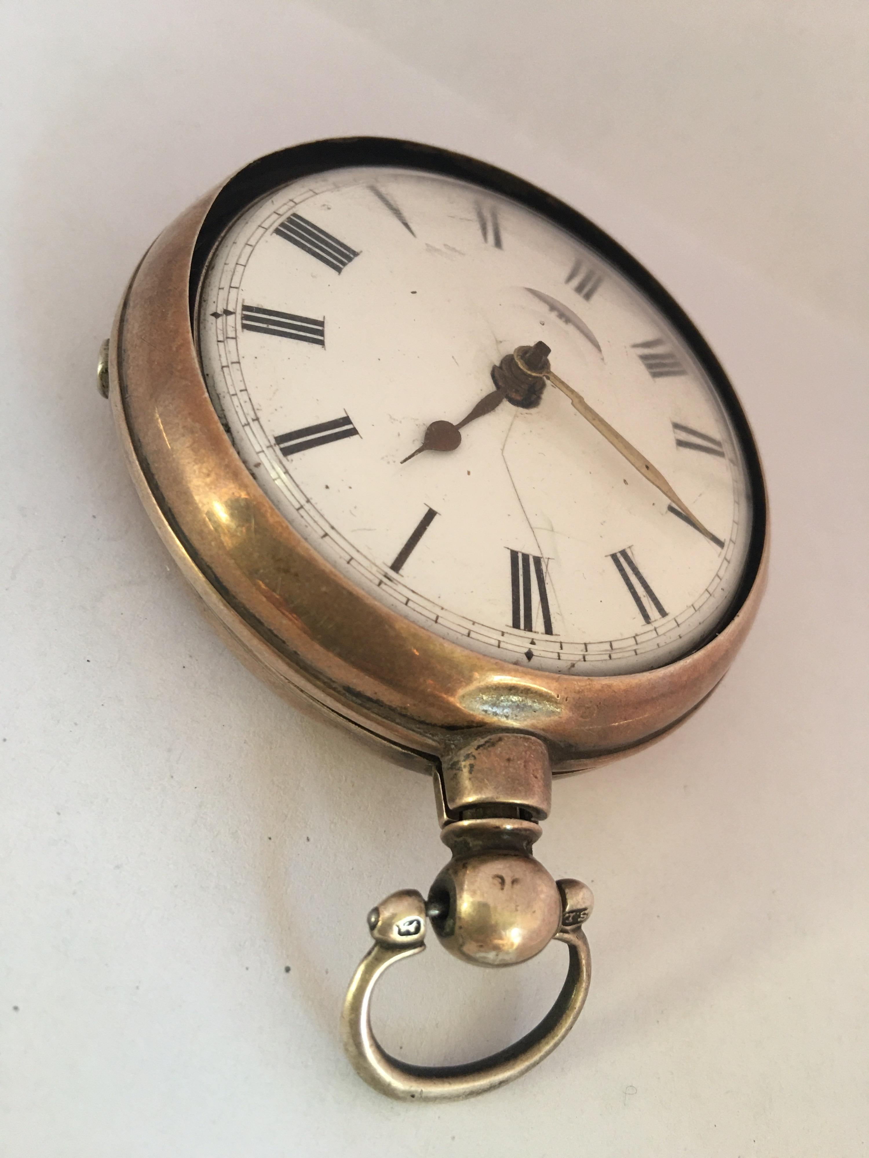 Early English Silver Pair Cased Verge Pocket Watch For Sale 3