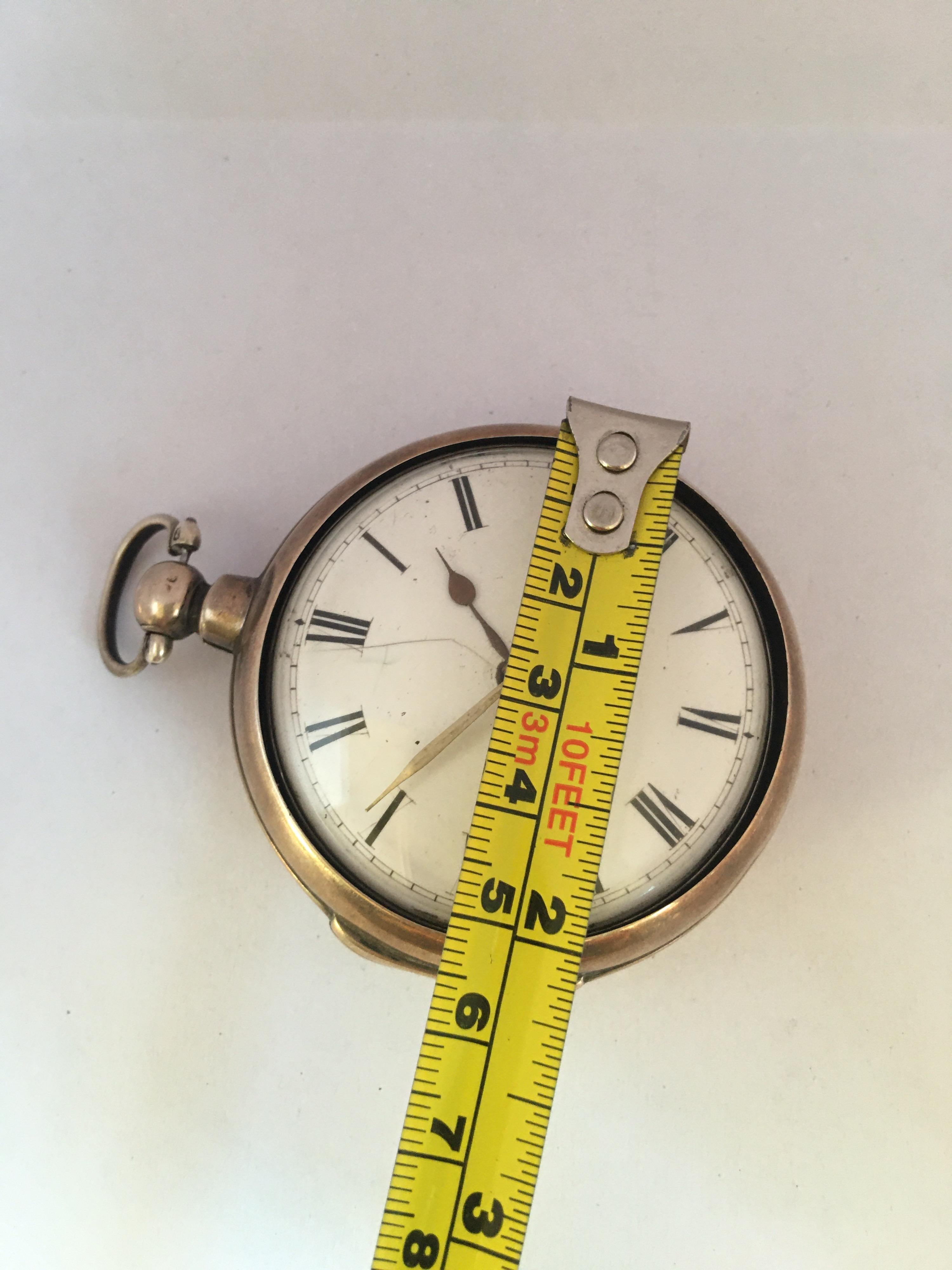 Early English Silver Pair Cased Verge Pocket Watch For Sale 6