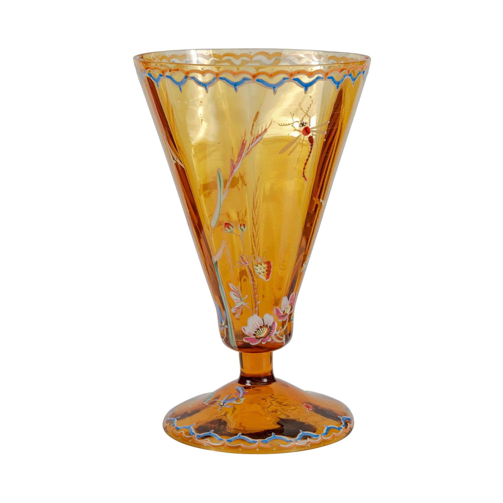 Early Galle Cameo Glass Stemmed Vase For Sale