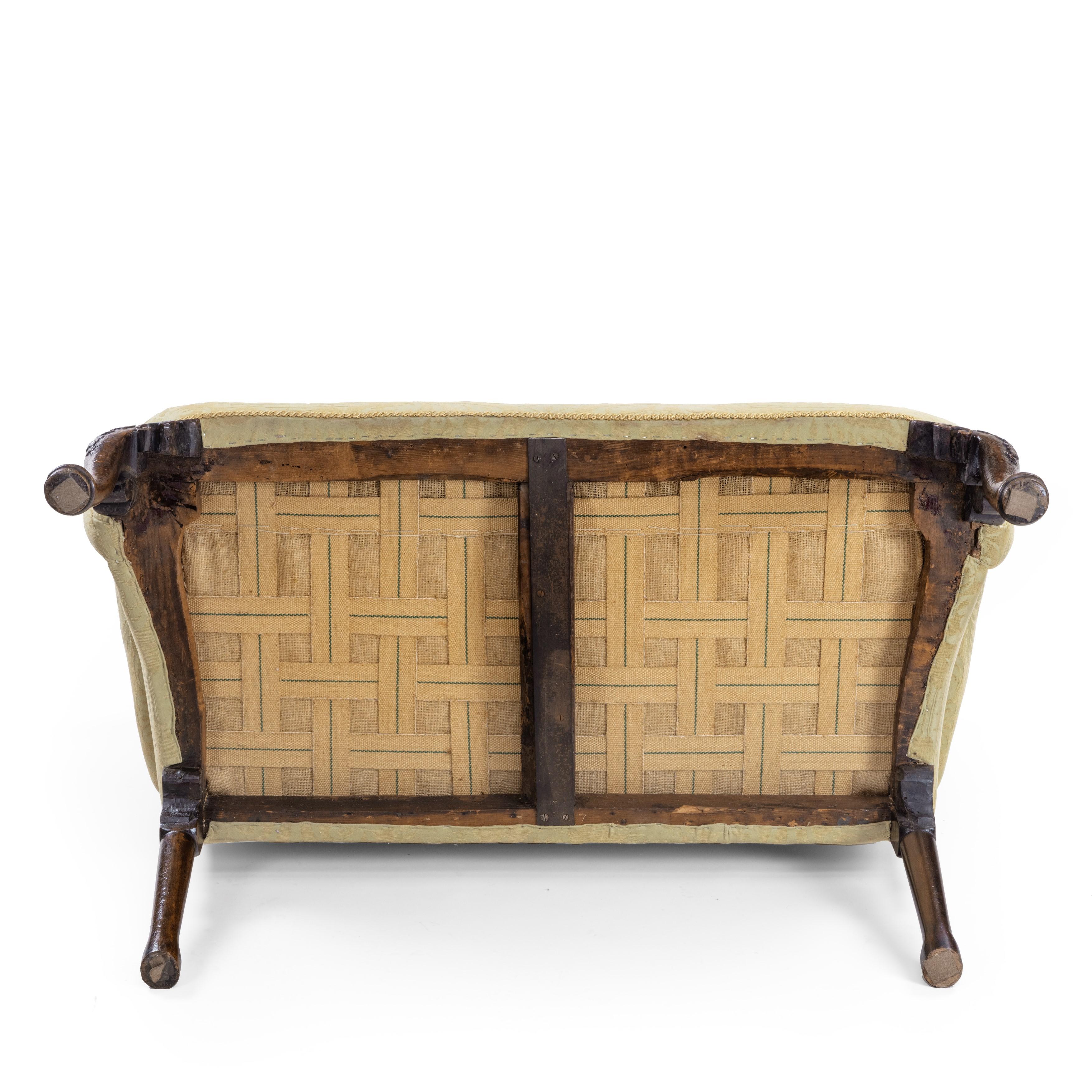 Mid-18th Century Early George II Walnut Settee, circa 1730