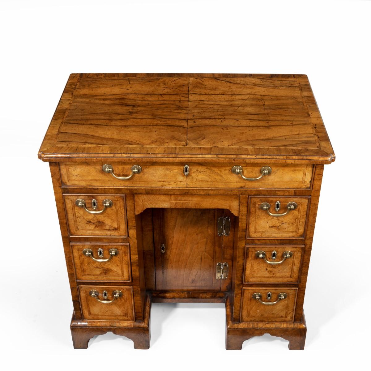 Mid-18th Century Early George III Walnut Kneehole Desk For Sale