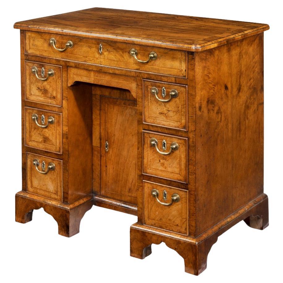 Early George III Walnut Kneehole Desk For Sale