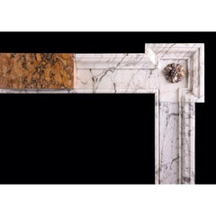 An Early Georgian Siena and Statuary Marble Fireplace