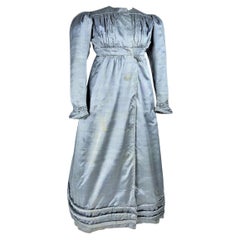 An early Grey silk Redingote dress - France Circa 1820-1825