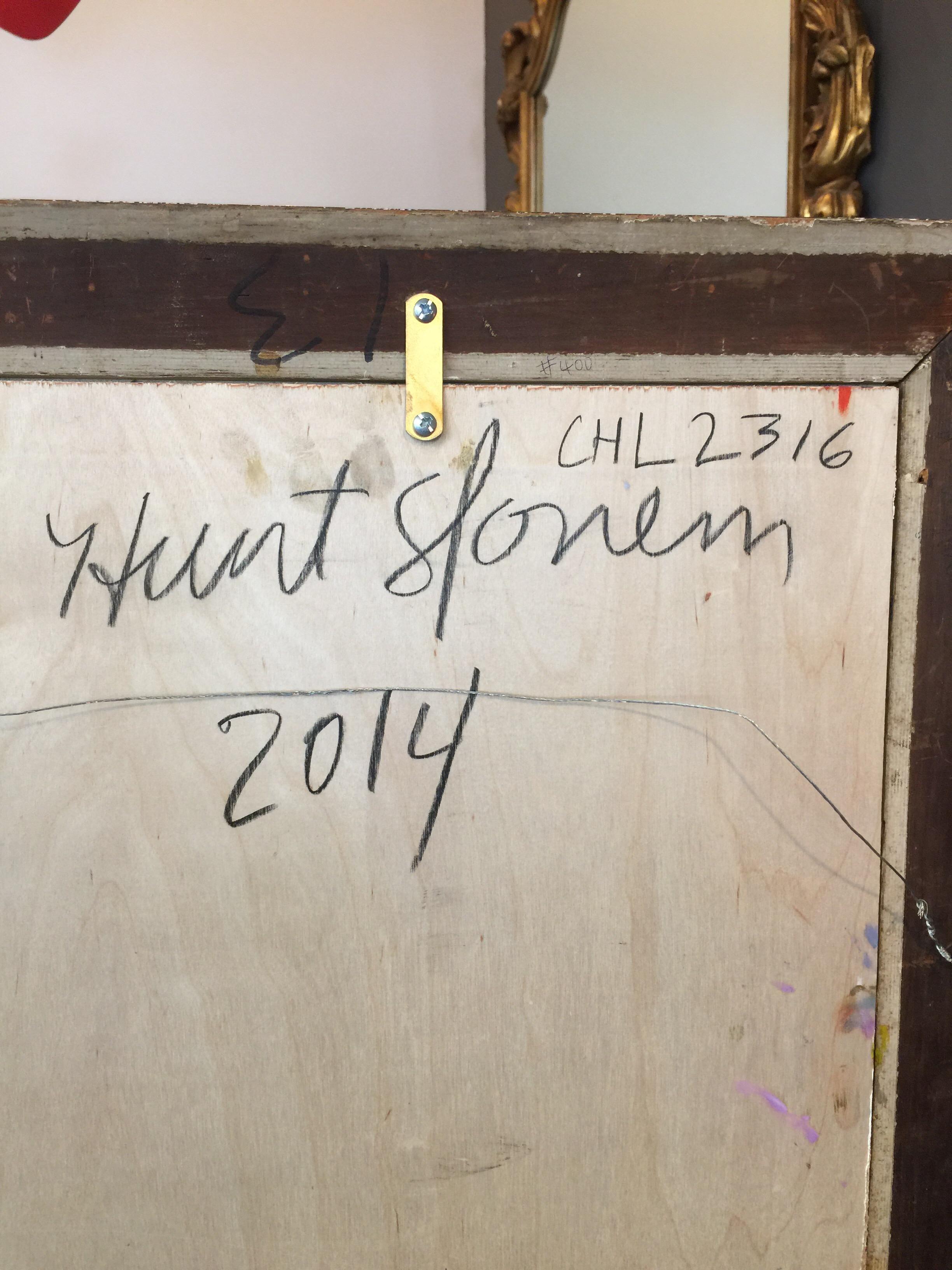 Hunt Slonem Metallic Signiertes Kaninchengemälde - Original Künstlerrahmen, Anfang 2014 (21. Jahrhundert und zeitgenössisch) im Angebot