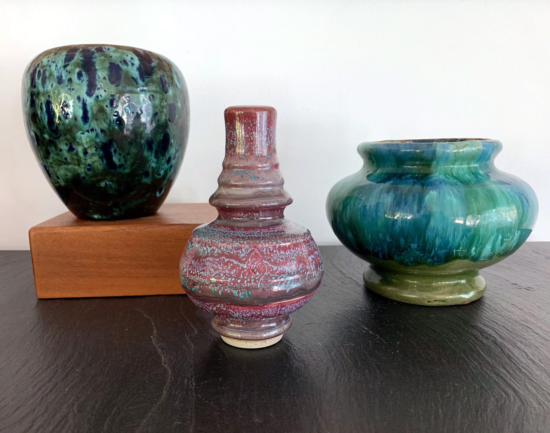 Early Japanese Awaji Pottery Vase Meiji Period 4