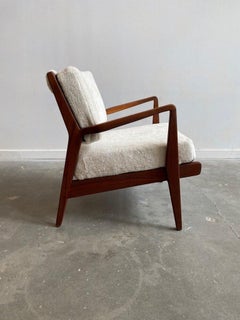 Early Jens Risom Lounge Chair w/ Shearling Upholstery
