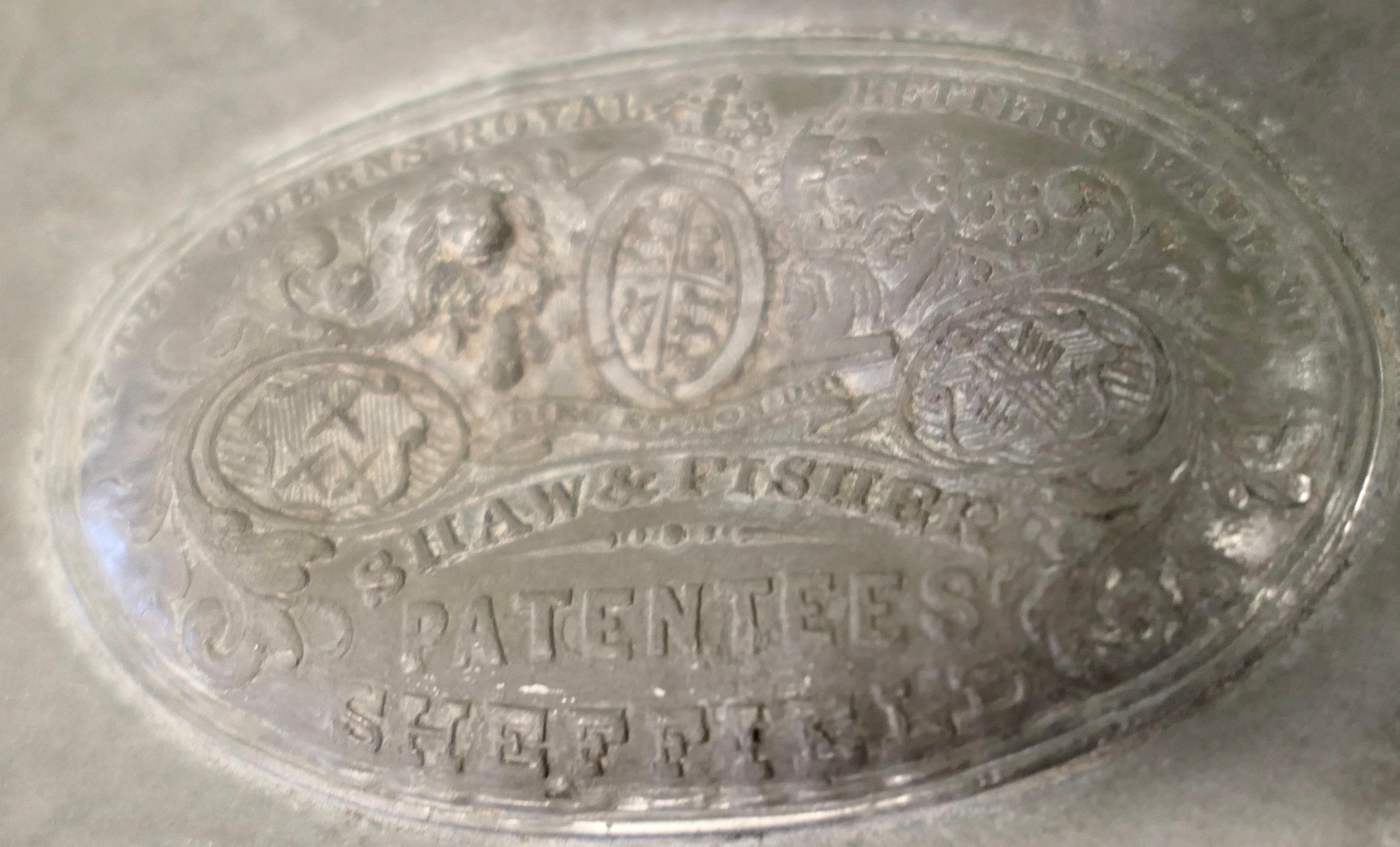 Early 19th Century An Early Large Pewter Meat Platter by Shaw and Stewart For Sale