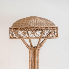 Early Large Wicker Floor Lamp