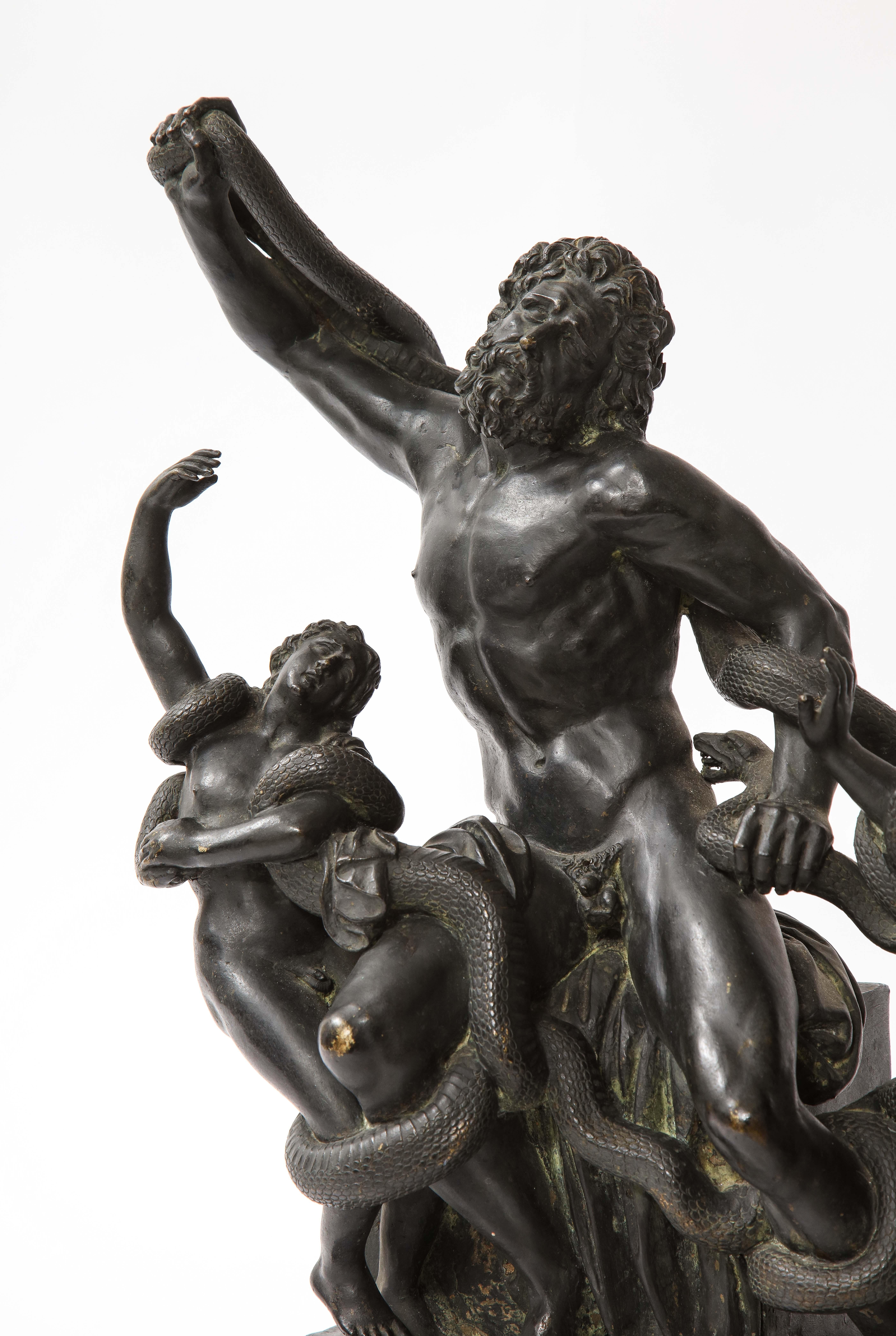 An Early, Late 17th to 18th Century, Patinated Bronze Model of Laocoön 4